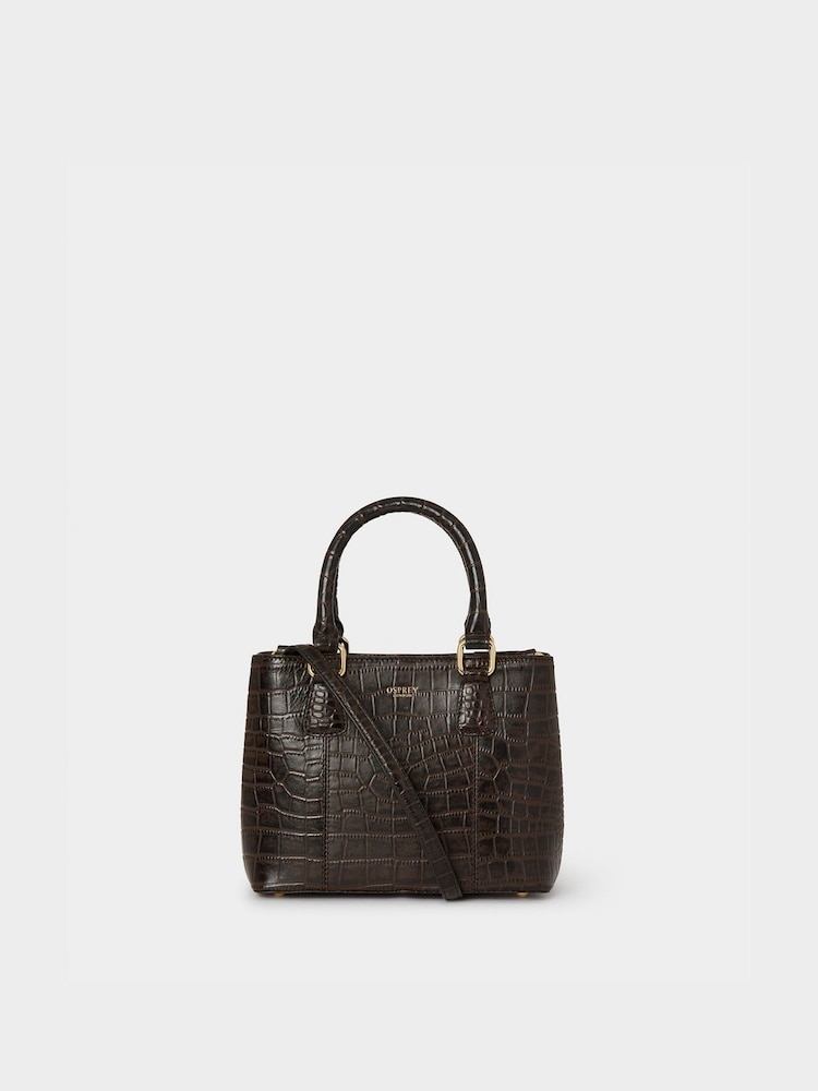 Osprey London The Mini Adaline Leather Brown Grab Bag - Image 1 of 6