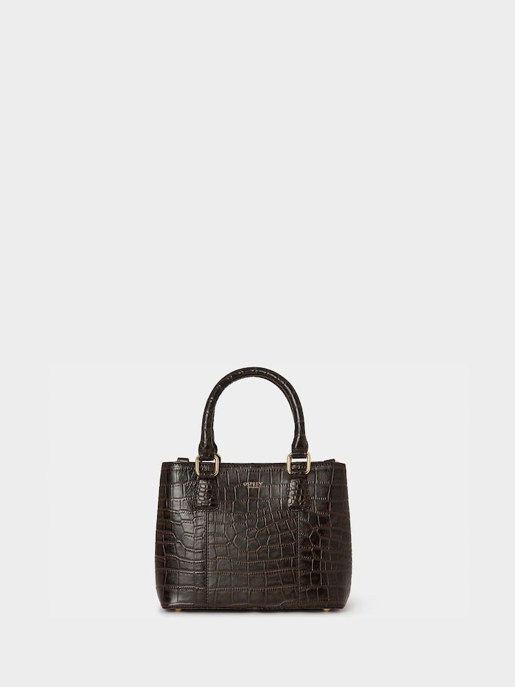 Osprey London The Mini Adaline Leather Brown Grab Bag - Image 2 of 6