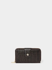 Osprey London Carla Leather RFID Zip-Round Brown Purse - Image 1 of 6