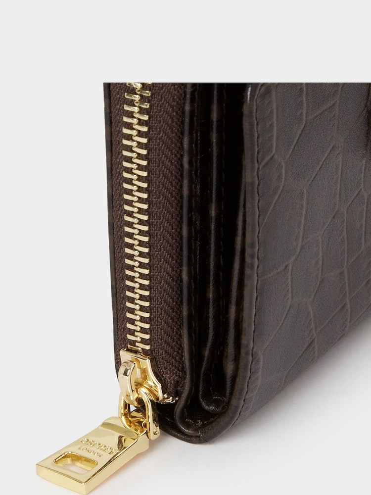 Osprey London Carla Leather RFID Zip-Round Brown Purse - Image 6 of 6