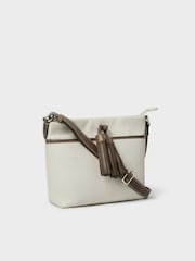 Bolsa transversal de couro OSPREY LONDON The Savanna Cream - Imagem 2 de 6
