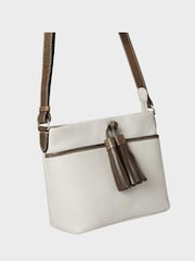 Bolsa transversal de couro OSPREY LONDON The Savanna Cream - Imagem 3 de 6