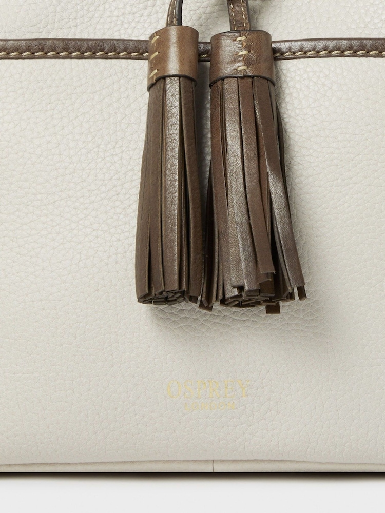 Bolsa transversal de couro OSPREY LONDON The Savanna Cream - Imagem 6 de 6
