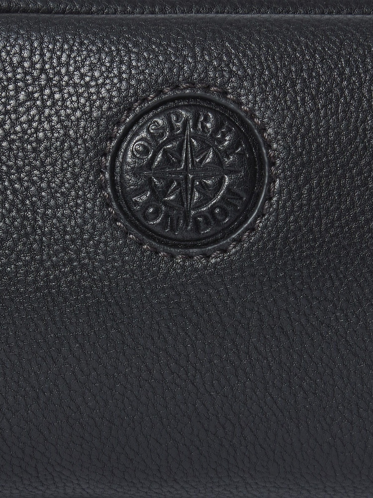 Osprey London The Compass Leather Wash Black Bag - Image 5 of 5 Osprey London The Compass Leather Wash Black Bag - Image 5 of 5
