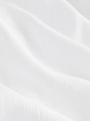 White Short Sleeve Boxy T-Shirt with Linen - Image 8 of 9