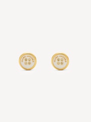 Marc Jacobs Gold Tone Button Stud Earings - Image 1 of 4
