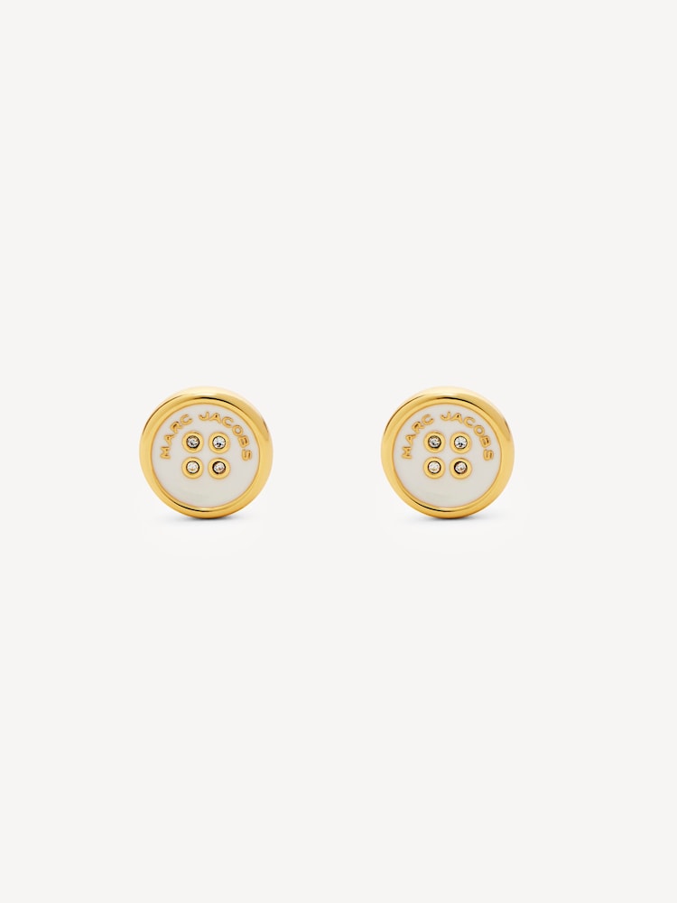 Marc Jacobs Gold Tone Button Stud Earings - Image 1 of 4