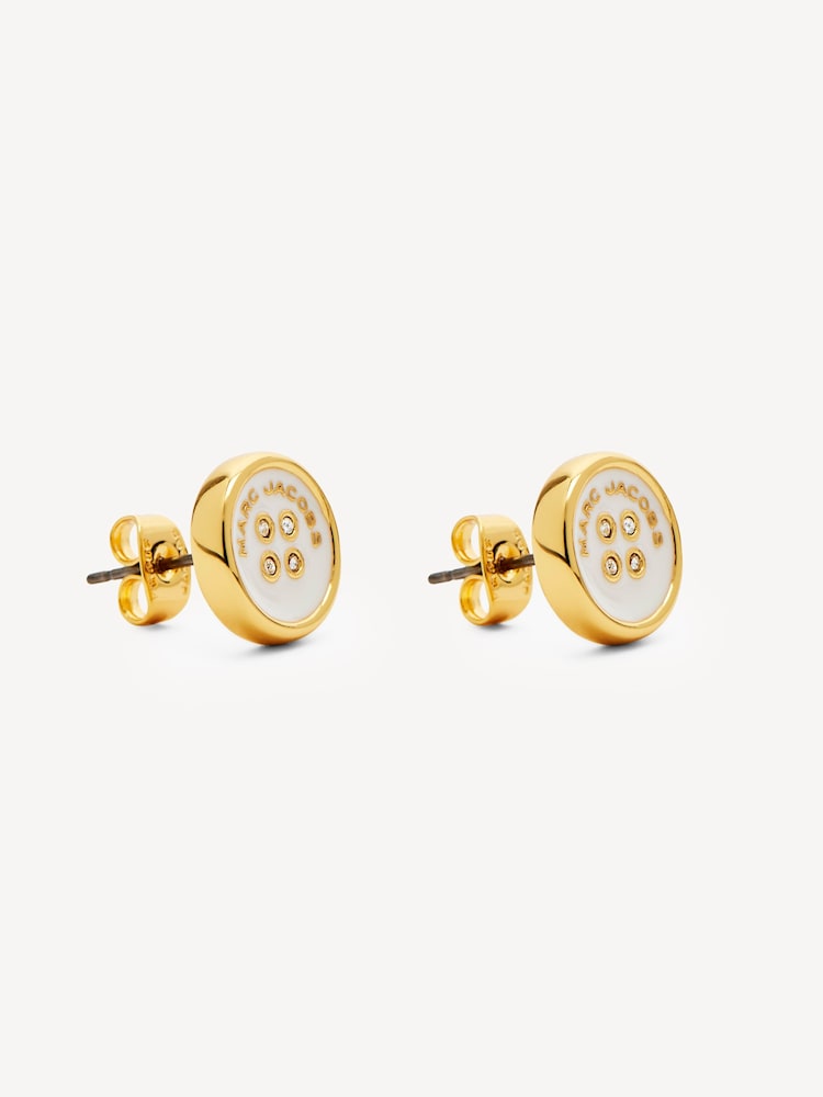 Marc Jacobs Gold Tone Button Stud Earings - Image 2 of 4