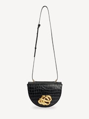By Malene Birger Black Cebella Leather Croc Handbag - Image 1 of 5