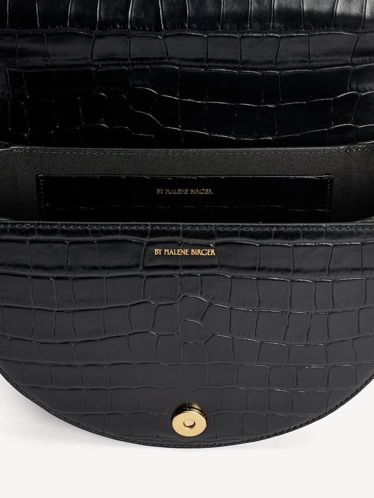 By Malene Birger Black Cebella Leather Croc Handbag - Image 5 of 5