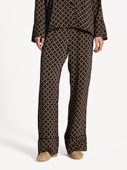 By Malene Birger Brown Ameliano Printed Wide Leg Trousers - Image 4 of 9