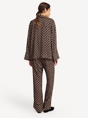 By Malene Birger Brown Ameliano Printed Wide Leg Trousers - Image 6 of 9