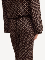 By Malene Birger Brown Ameliano Printed Wide Leg Trousers - Image 7 of 9