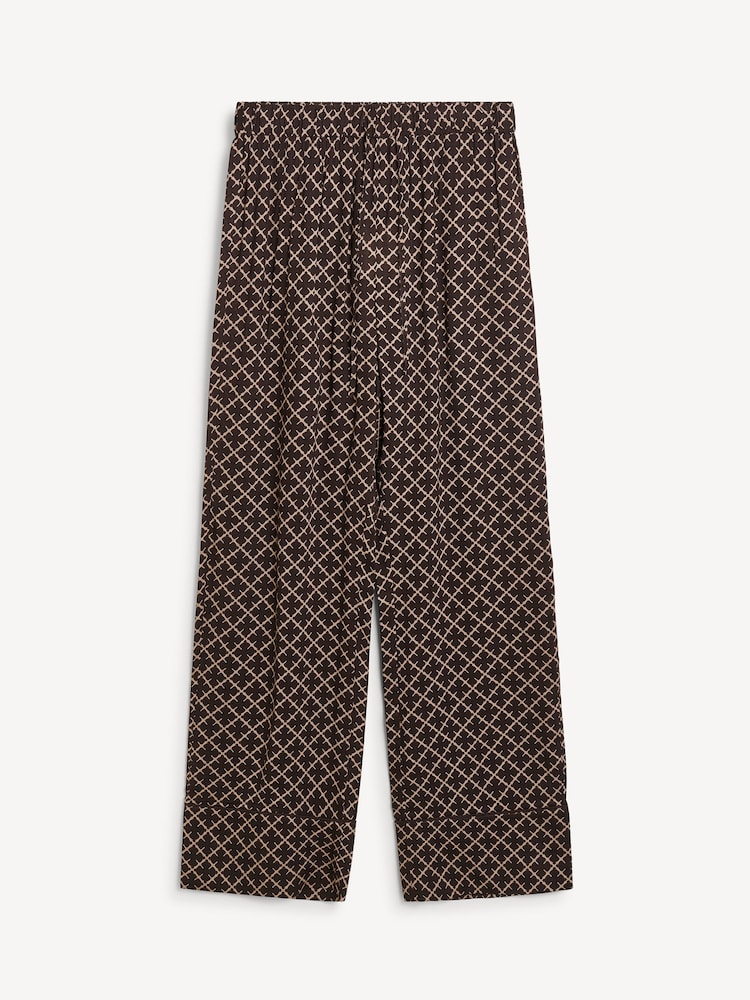 By Malene Birger Brown Ameliano Printed Wide Leg Trousers - Image 9 of 9
