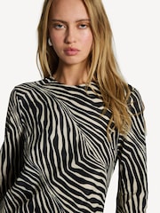 By Malene Birger Black Silk Mix Zebra Print Maxi Dress - Image 4 of 7