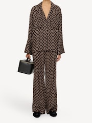 By Malene Birger Brown Oversized Amanna Printed Blouse - Image 1 of 5
