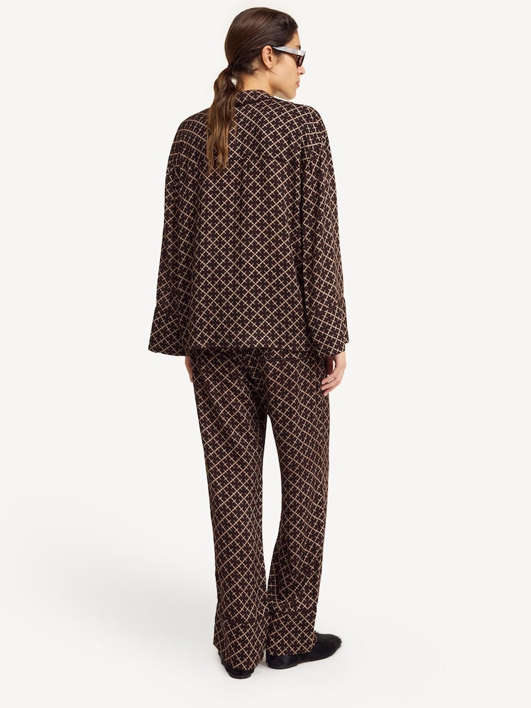 By Malene Birger Brown Oversized Amanna Printed Blouse - Image 2 of 5