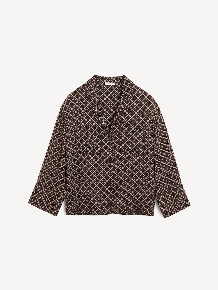 By Malene Birger Brown Oversized Amanna Printed Blouse - Image 5 of 5