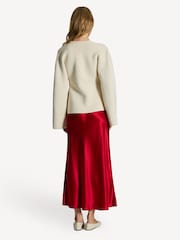 By Malene Birger Red Boshan Satin Midi Skirt - Image 2 of 7