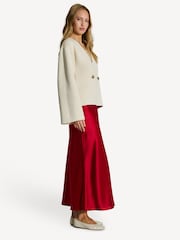 By Malene Birger Red Boshan Satin Midi Skirt - Image 3 of 7