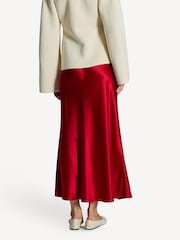 By Malene Birger Red Boshan Satin Midi Skirt - Image 5 of 7