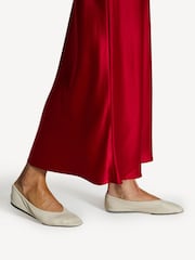 By Malene Birger Red Boshan Satin Midi Skirt - Image 6 of 7