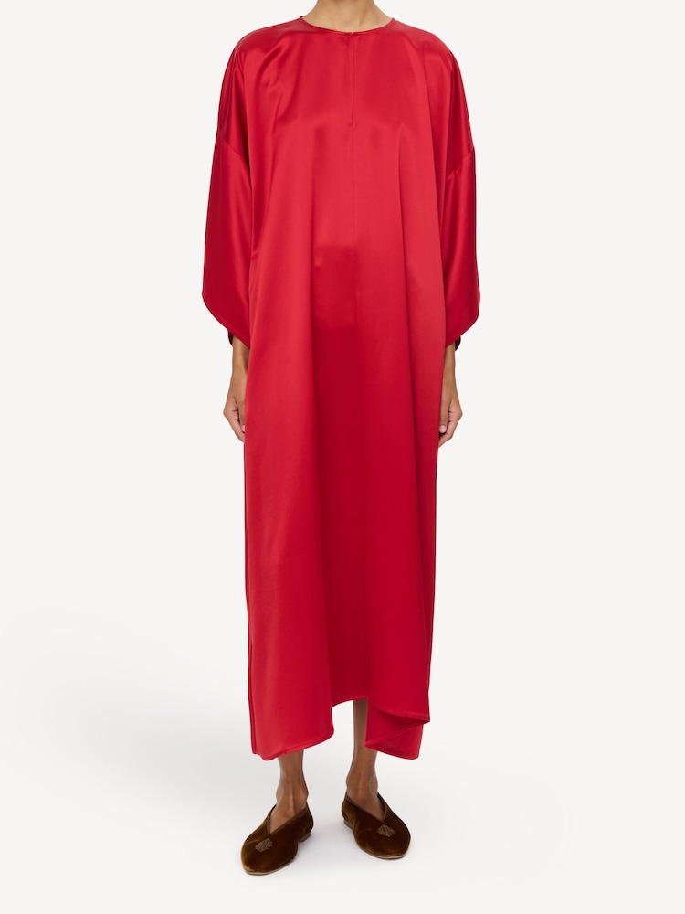By Malene Birger Red Cicine Satin Midi Dress - Image 1 of 5