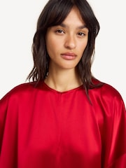 By Malene Birger Red Cicine Satin Midi Dress - Image 4 of 5