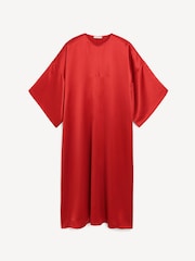 By Malene Birger Red Cicine Satin Midi Dress - Image 5 of 5