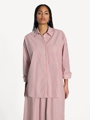 By Malene Birger Red Oversized Derris Stripe Shirt - Image 1 of 8