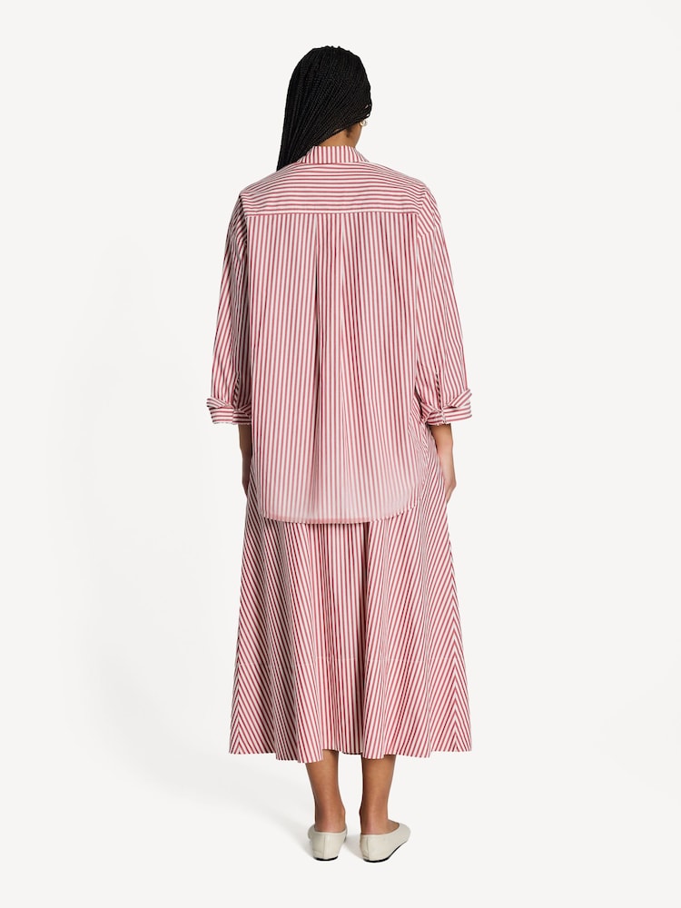 By Malene Birger Red Oversized Derris Stripe Shirt - Image 2 of 8