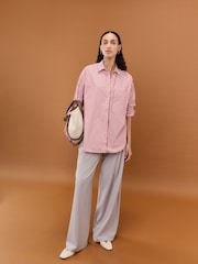 By Malene Birger Red Oversized Derris Stripe Shirt - Image 7 of 8