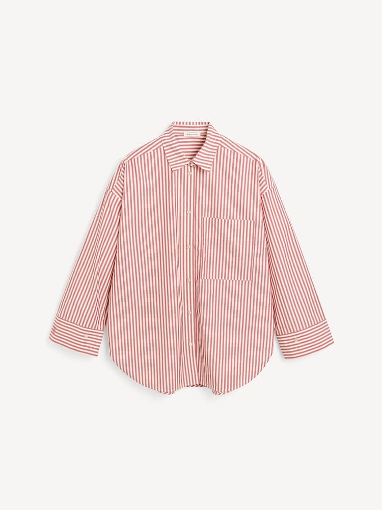 By Malene Birger Red Oversized Derris Stripe Shirt - Image 8 of 8
