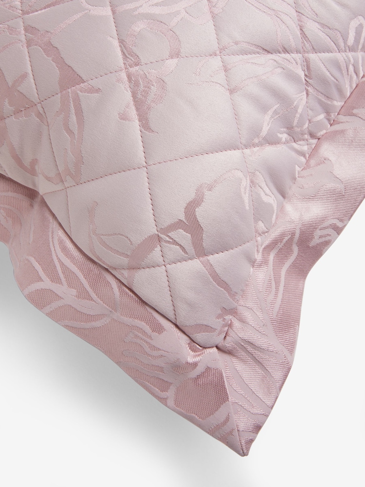 Lipsy Pink Paige Jacquard Pillowcase Sham Cover Set of 2 - Image 1 of 3