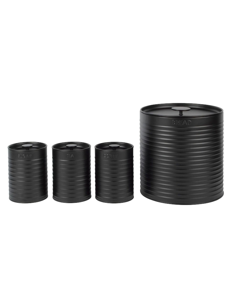 Russell Hobbs 4 Piece Black Ribbed Countertop Set - Image 6 of 6
