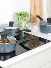 Russell Hobbs 5 Piece Blue Nightfall Stone Pan Set - Image 2 of 6