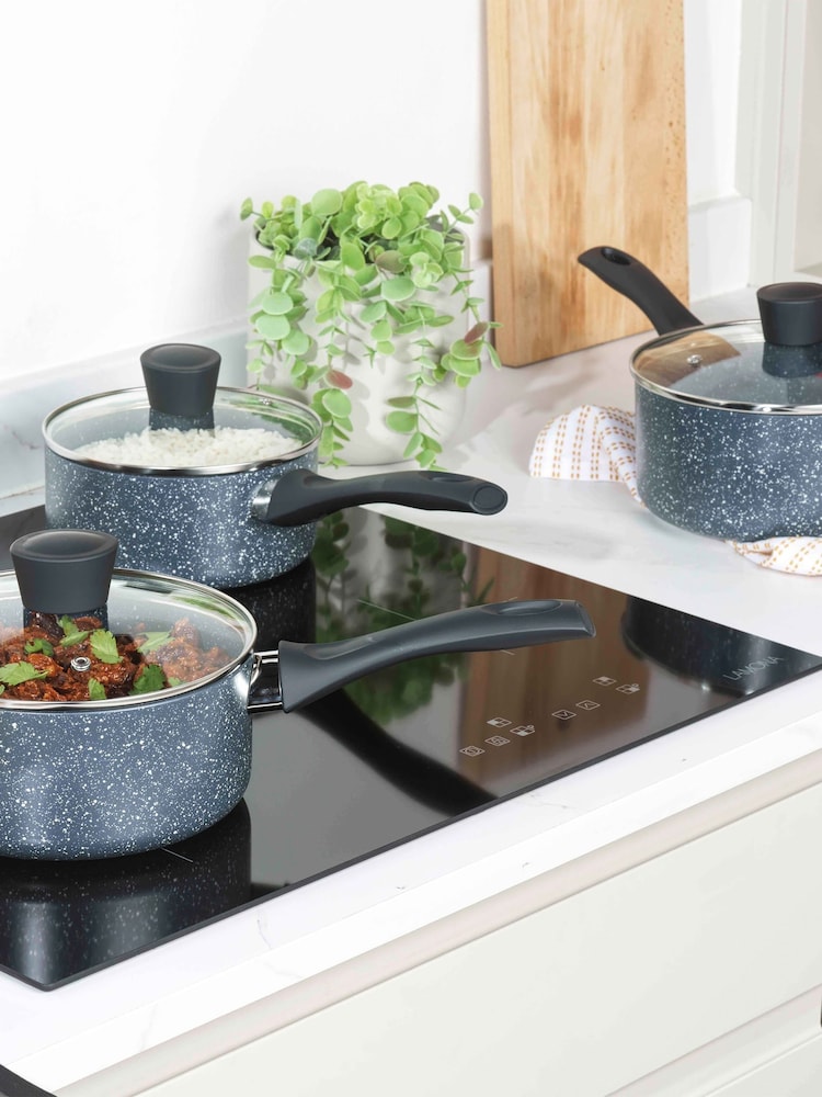Russell Hobbs 5 Piece Blue Nightfall Stone Pan Set - Image 2 of 6