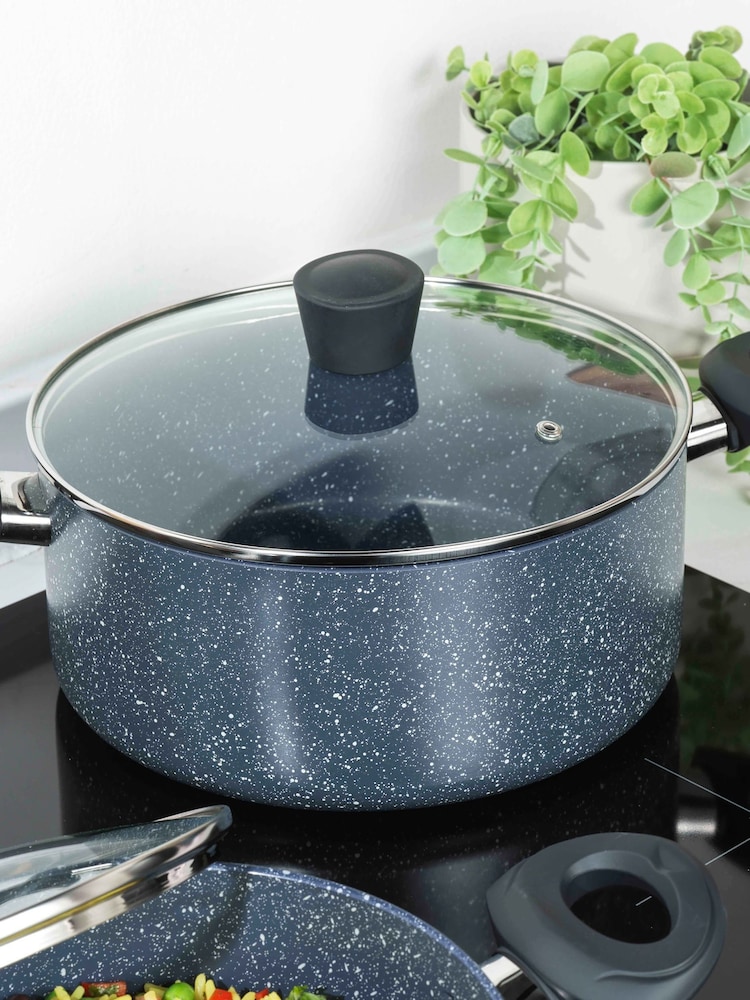 Russell Hobbs COMBO-4838A Nightfall Stone Saucepan Set, 3 Piece Pan Set