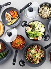 Russell Hobbs Black Metallic Marble Frying Pan Set - Image 4 of 5