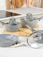 Salter 4 Piece Grey Marblestone Pan Set - Image 1 of 6