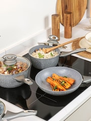 Salter 4 Piece Grey Marblestone Pan Set - Image 2 of 6