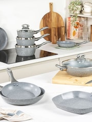 Salter 4 Piece Grey Marblestone Pan Set - Image 3 of 6