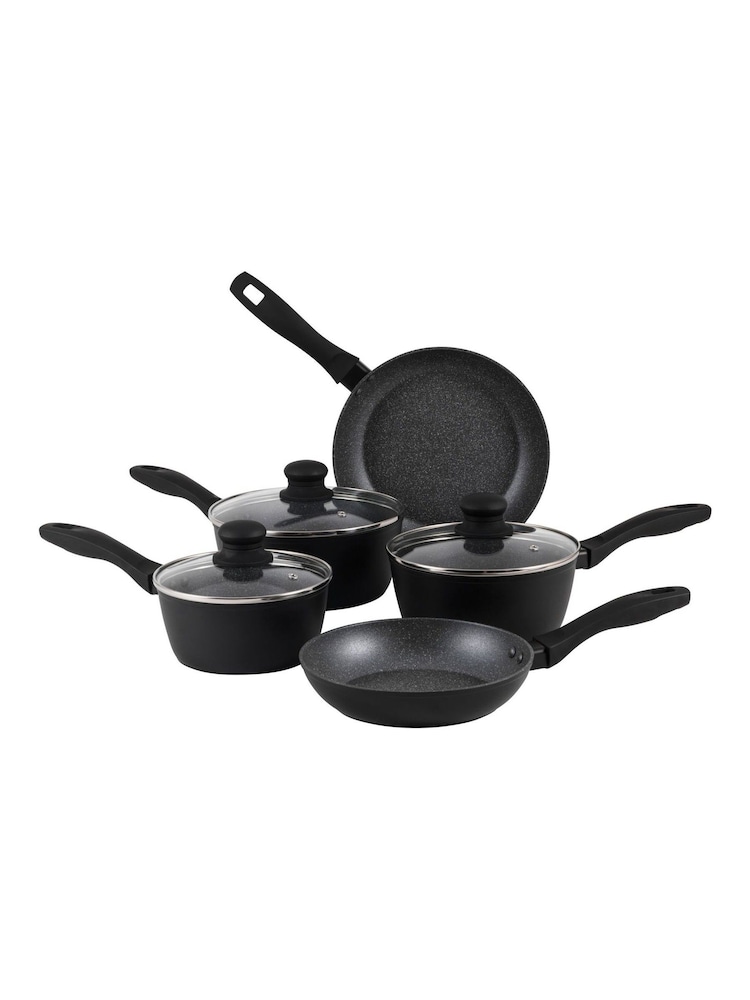 Russell Hobbs 5 Piece Black Metallic Marble Pan Set - Image 5 of 5
