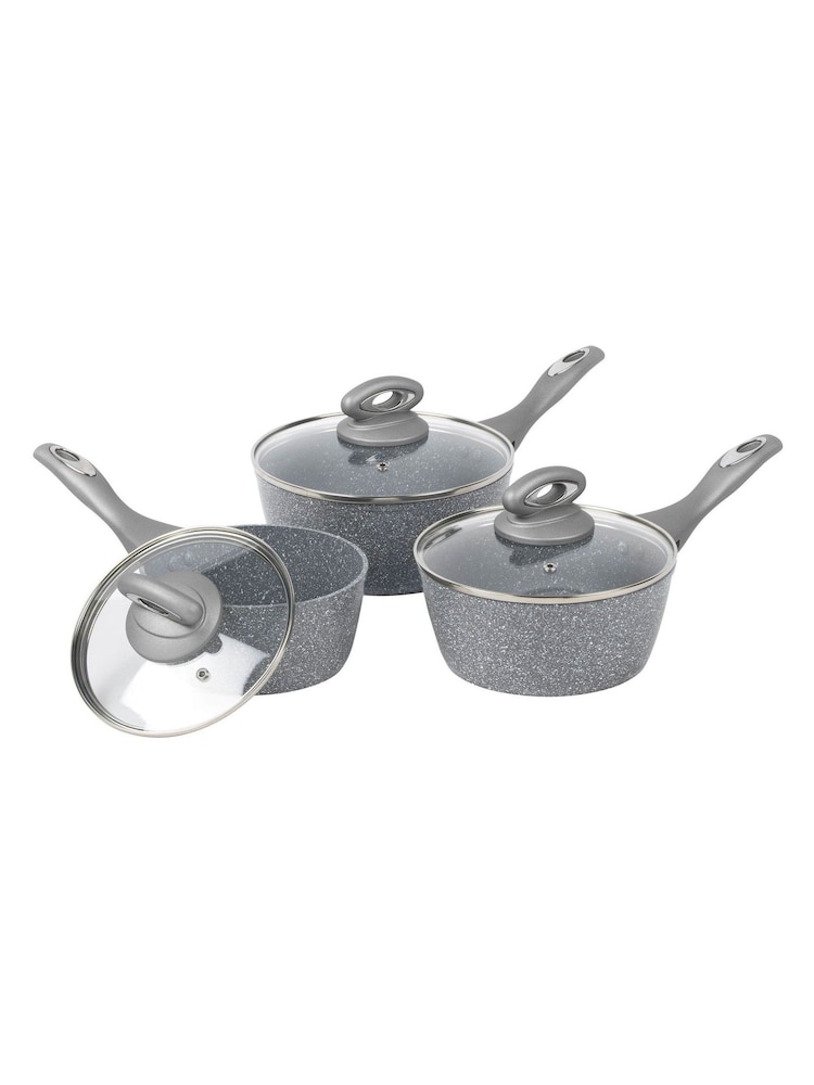 Salter 3 Piece Grey Marblestone Pan Set - Image 6 of 6