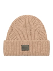 AllSaints Pink Traveling Rib Beanie - Image 1 of 4