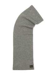 AllSaints Grey Traveling Rib Knit Scarf - Image 2 of 4