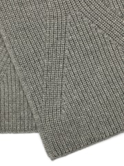 AllSaints Grey Traveling Rib Knit Scarf - Image 4 of 4