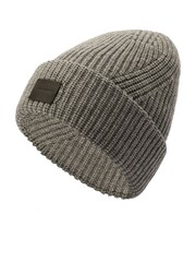 AllSaints Grey Traveling Rib Beanie - Image 1 of 4