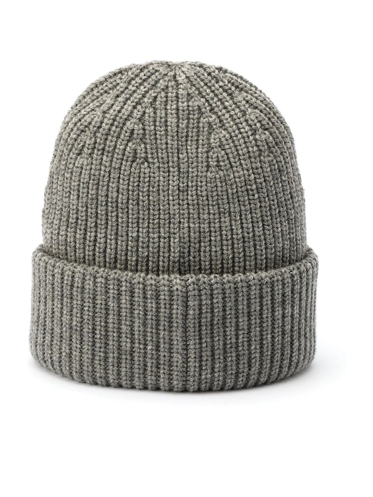 AllSaints Grey Traveling Rib Beanie - Image 2 of 4