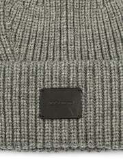 AllSaints Grey Traveling Rib Beanie - Image 4 of 4